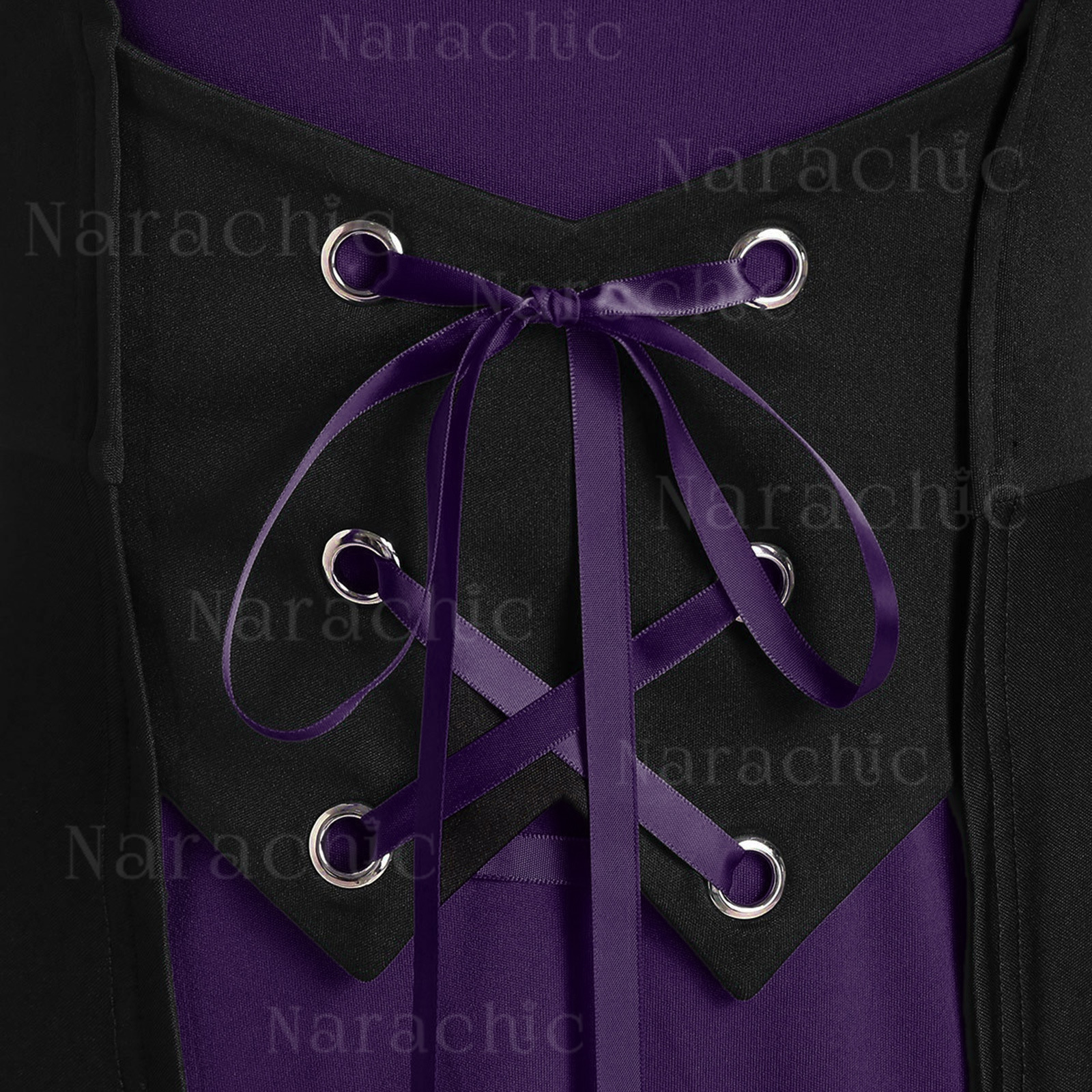 Halloween Midi Tie-Up Contrast Cape Long Sleeve Dress